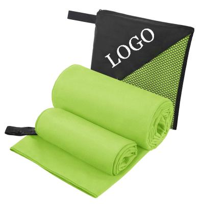 China Customized logo Microfiber Gym Towel Portable Yoga Fitness Towel Sweat-absorbing Beach Towel for sale