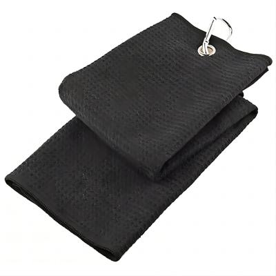 China 40x60cm Waffle PPrinted Microfiber attern Tour Golf Club Cleaning Towel Custom logo Sublimation Golf Towel for sale
