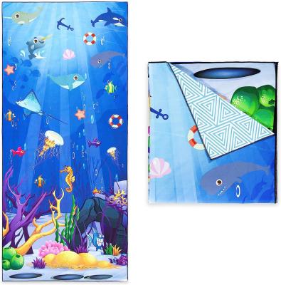 China Custom Microfiber Travel Beach Towel Sports Fitness Outdoor Lightweight Portable Printed Beach Towel for sale