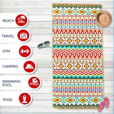 China Custom Oversized Quick Dry lightweight extra large Custom beach Towel For Sports Beach Gym Travel for sale