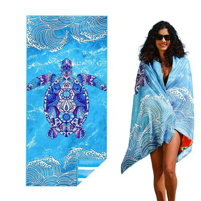 China Customized Design Microfiber Print Sand Free Compact Quick Dry Outdoor Beach Towel for sale