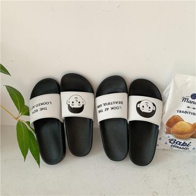 China Fashion Trend Vamp Customized Custom Printing Logo Pattern Unisex Black Plain PU PVC Sandals Mens Slides Slippers for sale