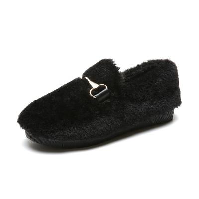 China Lightweight Custom Fur Lining Luxury Indoor Women's Slippers Open Toe Slides Slippers Soft Plush Flat Sandals for sale