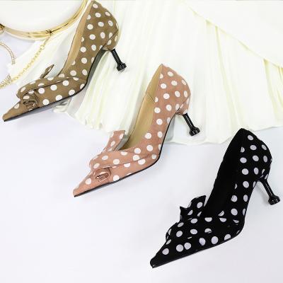 China Deodorization Women High Heel Fashion Dress Ladies Elegant Sexy Pyramid Studded Toe Pump Shoes High Heel For Fashion Women for sale