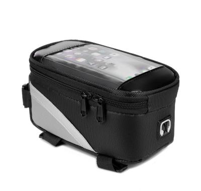 China Bike Frame Front Top Tube Bags Cycling Single Touch Phone Bicycle Waterproof Bag For Mobile Phone for sale