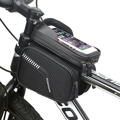 China Waterproof Sensitive Touch Screen Bicycle Bag Phone MTB Bag Front Top Tube Bag Bike Phone Front Frame Bag for sale