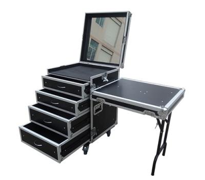 China Drawer Case In Aluminum Composite Panel Flight Cases With Side Table Standard for sale