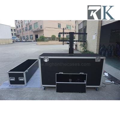 China fire & Water Resistant Double Plasma TV Case With Automatic Lifting System LCD TV Flight Case for sale