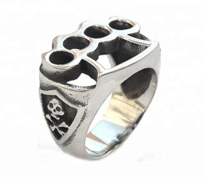 China High quality stainless steel punk man style vintage DM 385 punch ring for sale