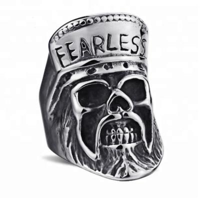 China Punk Punk Jewelry 316L Stainless Steel Cast The Brave General Skull Ring For Men DM 377 for sale