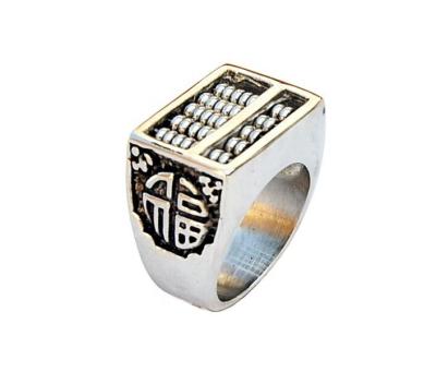 China Hot Sale Punk Jewelry Stainless Steel Abacus Ring For Men DM 421 for sale