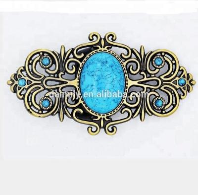 China Beautiful Women's Belt Buckle Women's Turquoise Gemstone Jewelry Brass Belt Buckle SSB 021 for sale