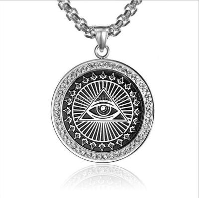 China 316L Stainless Steel Masonic Knights Templar Pendant, Evil Eye Stick Pendant Diamond MSP005 for sale