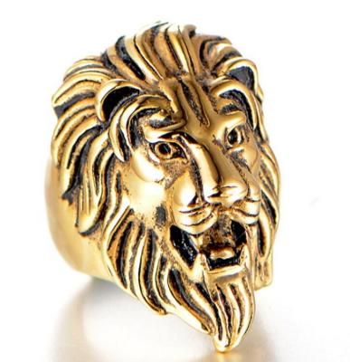 China Daimily Wholesale Punk Stainless Steel No Change Color Mens Gothic Lion Ring Animal Jewelry DM 066 for sale