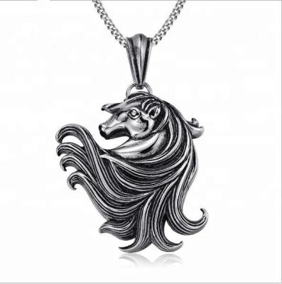 China New Style Cheap Wholesale Titanium Steel Cute Horse Charm Fly Pendant Necklace DSP 362 for sale