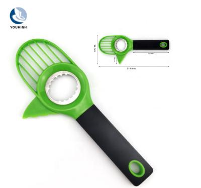 China Sustainable 3 in 1 Plastic Avocado Cutter Knife Corer Avocado Slicer Avocado tools Kitchen Gadgets for sale