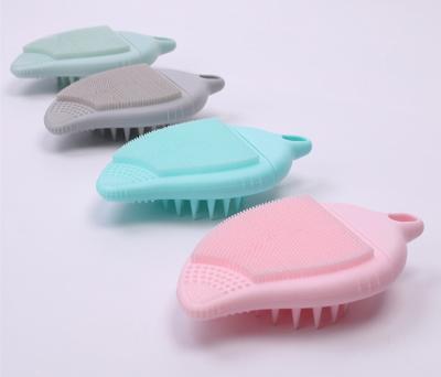 China Shampoo And Face Massager Design Mango Shape Face Silicone New Cleanser Facial Cleansing Sweep Silicone Deep Facial Cleansing Brush for sale