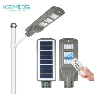 China Theme Park ABS Ip65 Smart Motion Sensor 20w 40w 60w LED Aio Outdoor Waterproof Solar Street Light for sale