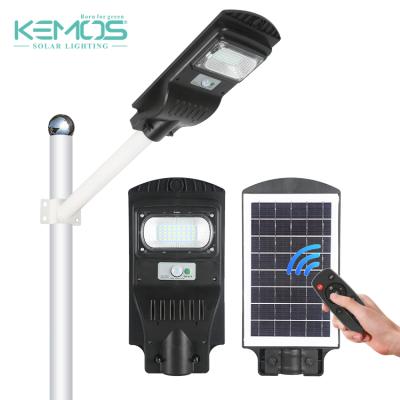 China Good Performance Remote Control Ip65 Waterproof 20w 40w 40w 90w Theme Park All In One Solar LED Street Light for sale