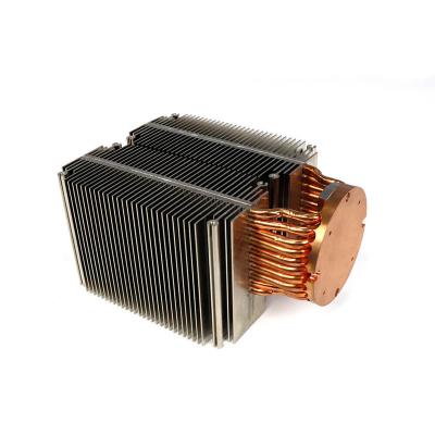 China Computer Case Custom Radiator Aluminum Radiator Heatsink With Copper Heat Pipe for sale