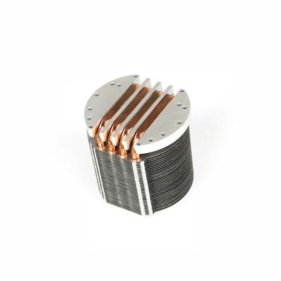 China Computer Case High Power Zipper Fin Radiator With Copper Heat Pipe for sale