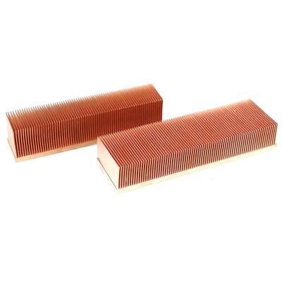 China High Dense Pure Copper Power Supply Fin Skiving Heatsink For LED Cooling Plate for sale