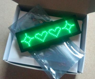 China Programmable Rechargeable 12x48MM Green Led Name Tag Advertising Price Promotional Tag for sale