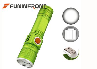 China USB Rechargeable CREE XM-L T6 Zoom LED Flashlight 3 Modes with Built-in Battery for sale