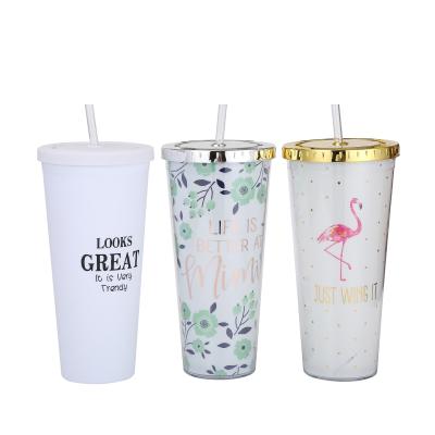 China Wholesale Outdoor Mikenda Unicorn Plastic Freezing Tumbler Flat Lid Iced Coffee Tumbler for sale