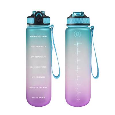 China MIKENDA Gym Water Bottle BPA Reusable Drinking Sustainable Sports Water Large Motivational Free Water Bottles With Time Maker for sale