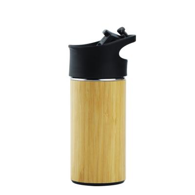 China MIKENDA PORTABLE Customized Food Grade Water Bottle 304 Stainless Steel Eco Bamboo Bottle Thermos for sale