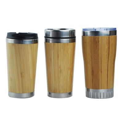 China MIKENDA Logo PORTABLE Custom Stainless Steel Tumbler Vacuum Flasks Insulated Bamboo Thermos Bottles for sale