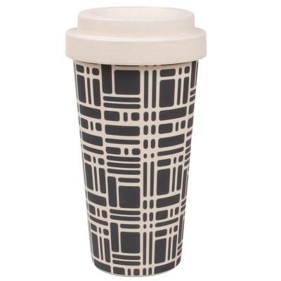 China Reusable Eco-Friendly Mikenda Fiber Bamboo Coffee Mug With Silicone Lid And Sleeve for sale