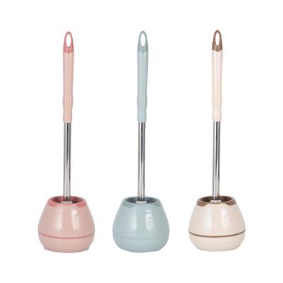 China Viable Viable Silicone Toilet Bowl Cleaning Brush Kit Sturdy Cleaning Toilet for sale