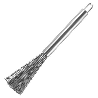 China Long Brush Kitchen Viable Stainless Steel Handle Pot Wash Brush Special Steel Wire Pot Cleaning Brush for sale