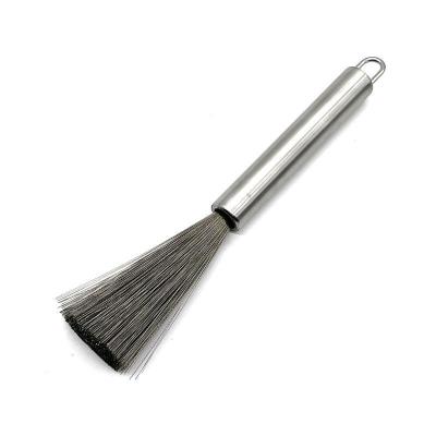 China Direct Selling 304 Stainless Steel Pot Brush Kitchen Wire Viable Cleaning Brush Does Not Harm Decontaminable Hanging Pot Washing Brush for sale