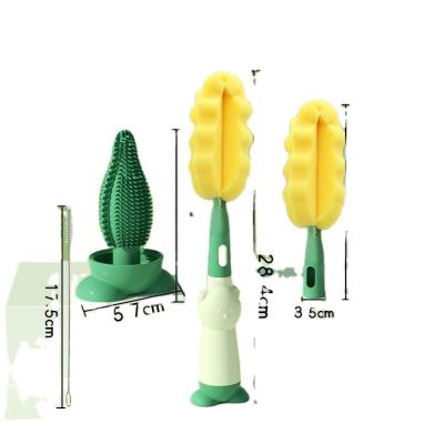 China Viable Cup Brush 3-in-1 Straw Cup Brush Food Grade Silicone Nipple Brush 3 Multifunctional for sale