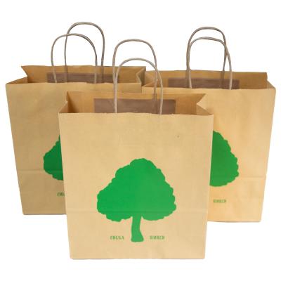 China Recycled Materials China Manufacturers Custom Printing Cheap Shopping Carry Packaging Recycled Brown Kraft Paper Bags for sale