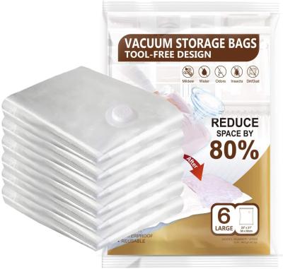 China Best Selling Plastic PA PE Zip Sealer Space Saver Recyclable Travel Compressed Flat Vacuum Storage Bags Ziplock Bag Storage Organizer for sale