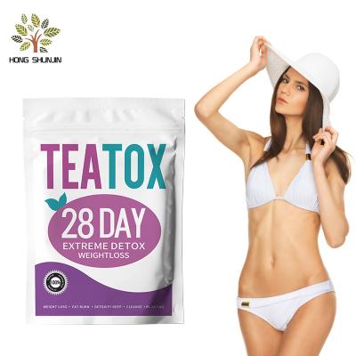 China Private Label Decaffeinated 28Day Cleanse Slim Tea Flat Belly Weight Loss Tea Detox Cleanse Tea For Weight Loss for sale