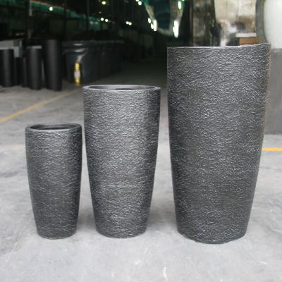 China New Hot Sale Customized Design Lightweight And Shaped Fiber Clay Flower Pot Indoor Outdoor Flower Plants for sale