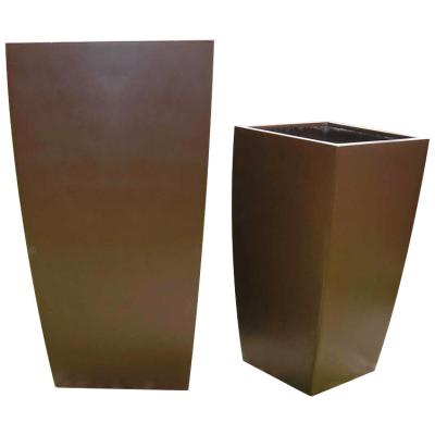 China Light Weight Factory Sales Tall Lightweight Durable Matte Polyresin Outdoor And Indoor Rectangular Planters for sale