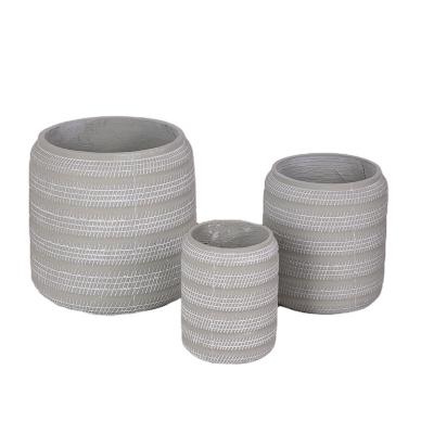 China Cylinder Image Corrosion Resistance European Flower Pots And Planter Large Cement Chinese Style Packing Modern Piece Pots Floor Garden Color for sale