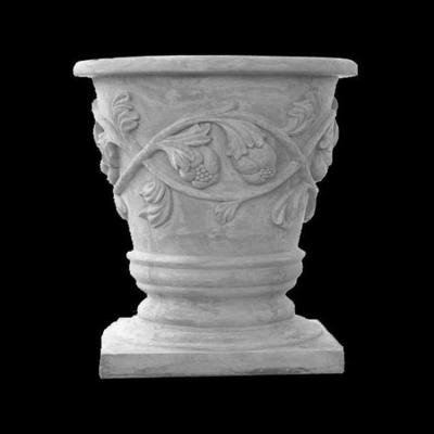 China Eco-friendly Plant Sales Waterproof Large Round Carved Cement Planter Pots For Plants for sale