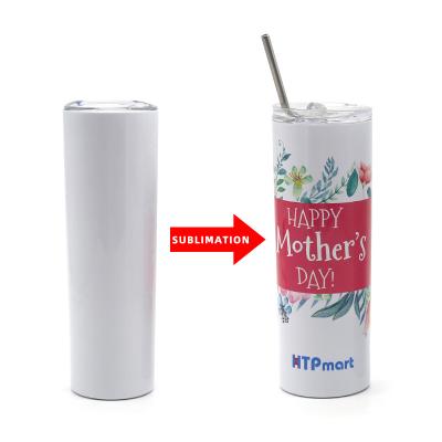 China Sublimation Travel Coffee Mug Disposable Empty Straw Vacuum Straight Cup for sale