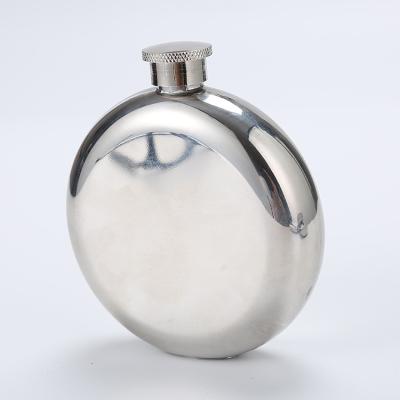 China 1OZ Metal Stainless Steel Liquor Hip Flask Outer Round Hip Flask for sale