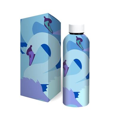 China New Design Stainless Steel Small Mouth Viable Vacuum Insulated Sports Water Bottle With Gift Box Packing for sale