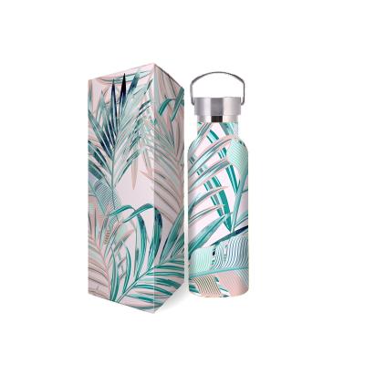 China 500/600/750/1000ml PORTABLE Mikenda Customized Double Wall Stainless Steel Colored Water Bottle Insulated Vacuum Flask With Bamboo Lid for sale