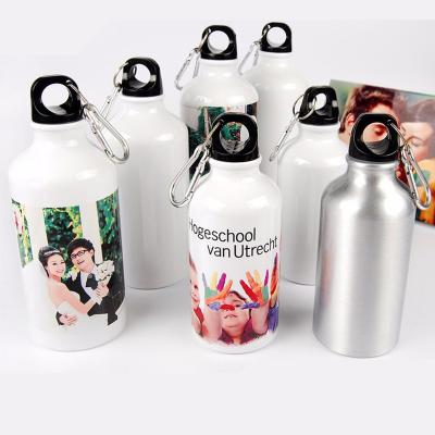 China BPA Logo Personalize Carabiner Aluminum Sport Sublimation Portable Viable Free Custom Sublimation Drinking Water Bottle for sale