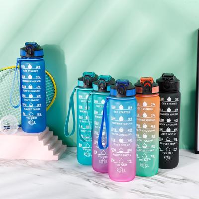 China New 1L BPA Water Bottle Drinkware Sustainable Popular Eco-Friendly Sports Free Plastic Water Bottle Motivational Water Bottle for sale